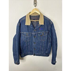 Mustang Roughrider Stormrider Men XL Blanket Lined Denim Jacket Kom Logo